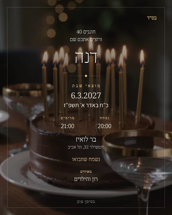 התמונה שהאורחים מקבלים בוואטסאפ: הזמנה ליום הולדת בעיצוב ערב